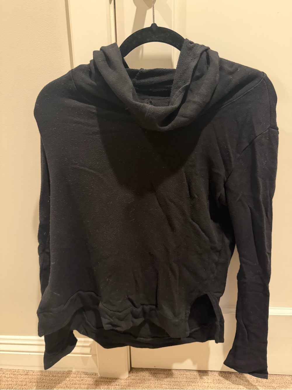 Women's Black Cowl Neck Sweater Hoodie